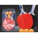 7 Plies Natural Wooden Ping Pong Paddle Set Straight Handle 1 Star Red Black Reverse Rubber