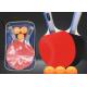 7 Plies Natural Wooden Ping Pong Paddle Set Straight Handle 1 Star Red Black Reverse Rubber