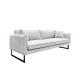 Fabric sofa 3seater metal leg crossing high density foam padded seats pillows polyester fiber