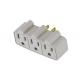 Wall Tap AC Power Plug Adapter , Indoor 3 Prong Grounding Adapter Ul Listed