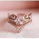 Vintage Grateful S925 Rose Gold Antique Cz Engagement Rings Promise Anniversary Gift