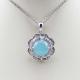 Sterling Silver Blue Cubic Zirconia Pendant Jewelry (FP004)