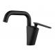 Lizhen-Hwa.Con Black Brass Bathroom Faucet with Modern Design and Hot/Cold Single Hole