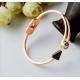 Fashion Jewelry 18K Gold Color Simple Bangle Stainless Steel Adjustable Bangle
