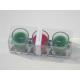 3pk Red & Green scented & assorted glass candle with printed label and packed into clear box