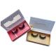 custom red pvc window eyelash gift box with foil stamping logo Luxury eyelash box with ribbon clousure