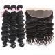 1B Color Loose Deep Human Hair Bundles With Closure 10A True To Length