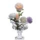 Crystal Flower Glass Vase Decorative Clear Glass Footed Vase