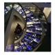 Unique Blue Onyx Backlighting Stair Risers Balustrade for 8-30mm Thickness Arc Stairs