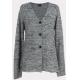 Dark Grey Color Ladies Casual Cardigans Wool Material Buttons Closure