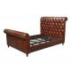 210cm Vintage Retro Luxury Leather Chesterfield King Size Bed