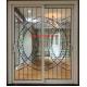 Wrought iron glass panel with  12*12 black steel bar in sliding door