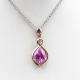 Rose Gold Plated 925 Silver Pendant  8mmx10mm Pink Cubic Zircon (PSJ0418)