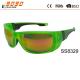 2017 hot sale style sports sunglasses with green frame  and mirrror lens