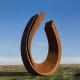 Modern Abstract Ring Rustic  Abstract Corten Steel Sculpture Large Metal Statues