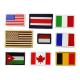 100% Embroidery Iron On Patches National Countries Flag Patch DIY Hooked For Hats