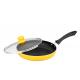 28 CM Stamped Nonstick Frying Pans With Lid , Induction Bottom