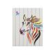 Real Wooden Frame Abstract Horse Painting , Stretched Satin Ribbon Art
