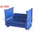 Industrial Steel Folding Stacking Rack System , Blue Steel Turnover Box