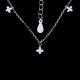 Sterling Silver Cubic Zirconia Single Stone Necklace With Cross Shape