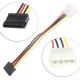 Dual Molex 4 Pin To 8 Pin OD6mm SATA Extension Cable Hard Drive Power Cord