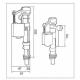 ABS Upc Toilet Flush Tank Accessories With Dual Concealed Flush Valve Push Button