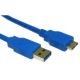 Blue Round USB3.0  A Male to Micro Charge Cable