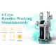 Newest type Cool Tech vacuum Fat Freezing Body Slimming Machine with 4 Cryo Handles