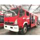 HOWO Red Color Water Tank Fire Truck 4000L Capacity For Road Spraying Multipurpose