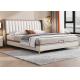 Light Luxury Modern Bedroom Furniture Top Layer Cowhide Upholstered Double Bed 1.8 Meters
