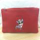 Leather Cosmetic Zipper Bag With Cute Cat Logo Easy To Carry Space Saving