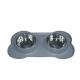 Double Pack Silicone Pet Supplies Customized Logo Dog Pet Feeding Bowls