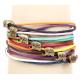 Multi string cord layering charm cuff bracelets, multi color leather cuff