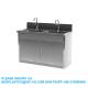 Lab Furniture Supplies Laboratory Stainless Steel Double Faucet Sink Cabinet Morgue Equipment Postmortem Examinatio