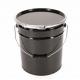 Round UN Rated 5 Gallon Paint Bucket Black Open Head Steel Pail