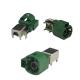 4+2Pin FAKRA HSD Connector Right Angle Type Green Color For Car Radio