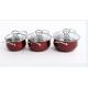 Professional Red Pots And Pans Set , Non Stick Stainless Steel Cookware Set