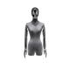 Electroplated silver arm and half body covering female Mannequi for window display