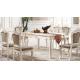 luxury cream French style wood rectangle dining table furniture