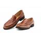 Breathable Men Brown Penny Loafers , Genuine Leather Loafer Shoes