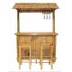 Cabana Party Bamboo Tropical Tiki Bar 220x160cm With Under Cabinet Shelf Stools