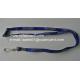 Printed polyester neckstraps with metal sheet crimp and J hook