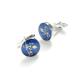 Crystal Blue Diamond Cufflinks , Button Cufflinks For Shirts Copper Material