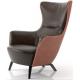 Anti Abrasive High Back Leather Recliner Chair Armchair Winged Style