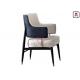 Upholstered Leather Dining Chair High Density Foam With Armrests Metal Details