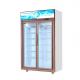 Silver / Champagne Color Glass Door Freezer With 5 Layers Shelves 1100L