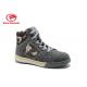 Grey / Black Rubber Outsole Steel Toe Work Shoes Men With Cow Suede / Oxford