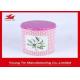 Round Metal Tea Tins CMYK Printed 0.23 MM Recyclable Tinplate With Pink Lid