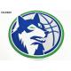 Large Clothing Embroidery Patches Heat Seal Wolf Logo Diameter 9 Inches