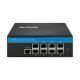 Gigabit Smart 8 Port Industrial Managed Ethernet Switch SNMP CLI Managed DC9V